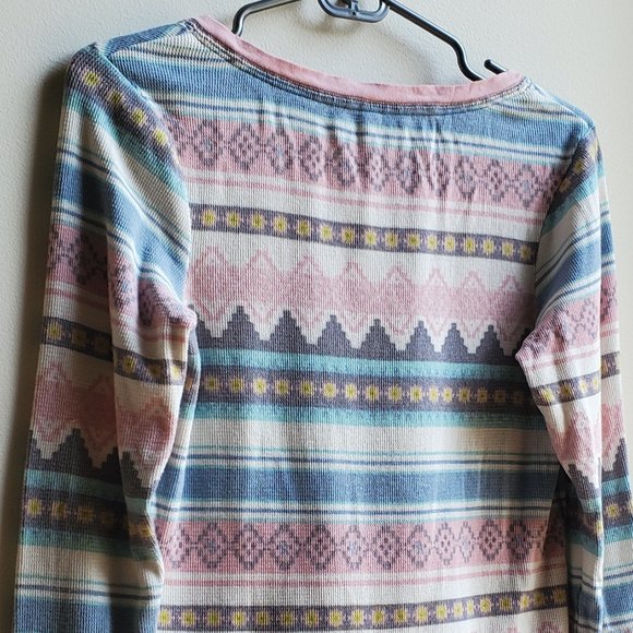 Victoria's Secret Pink/Blue Aztec Print Pajama Shirt Size Small - Picture 12 of 16